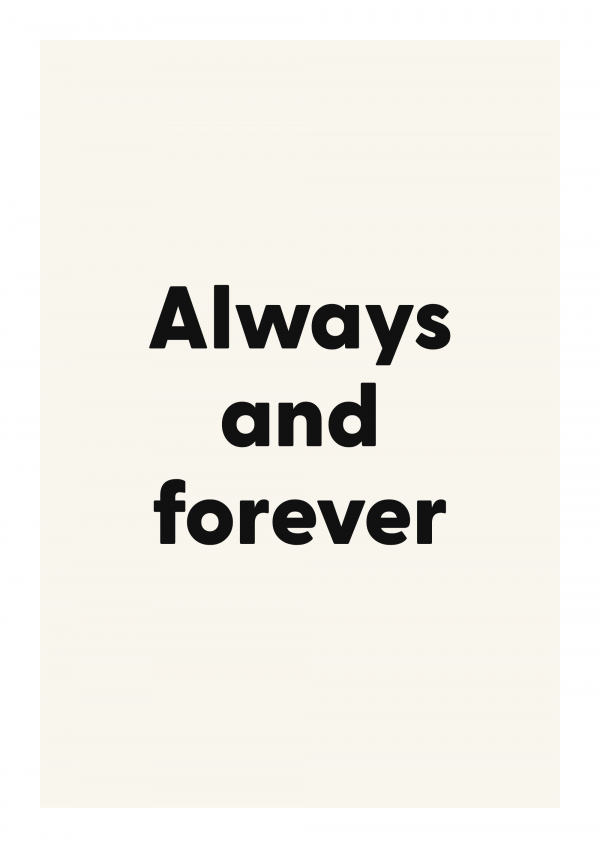 Always and forever