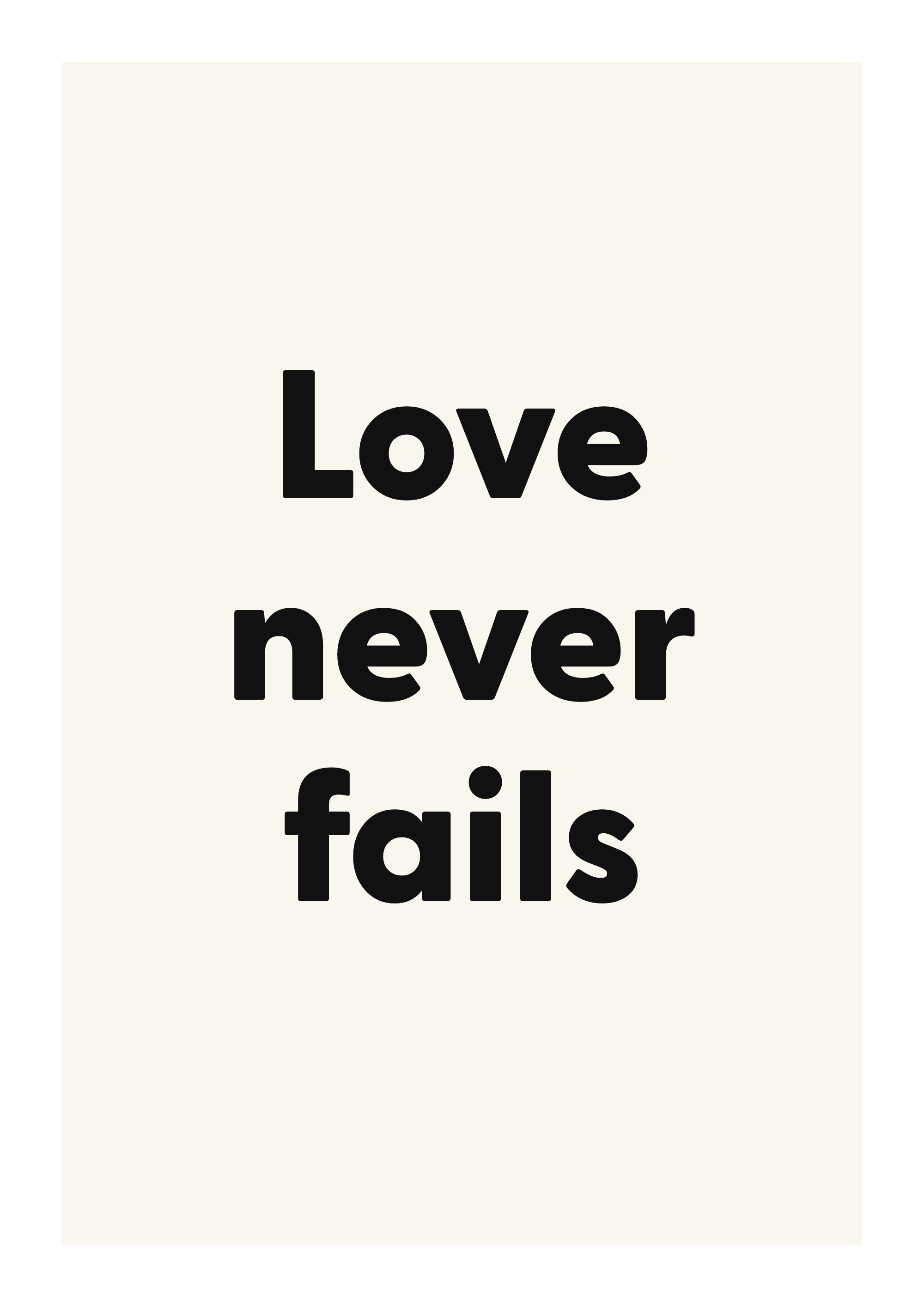 Love never fails