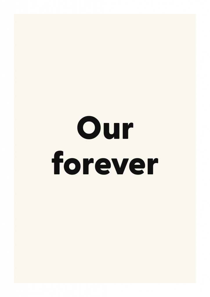 Our forever romantic love quote poster with minimalist typography on ivory background