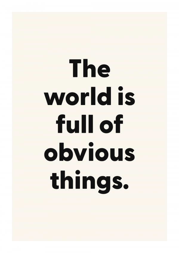 The world is full of obvious things.