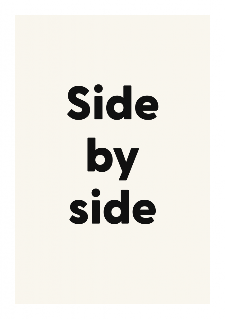 Side by side romantic love quote poster with minimalist typography on ivory background
