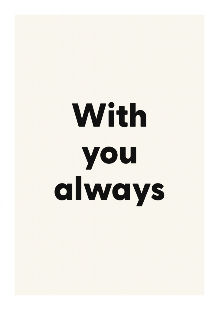 With you always romantic love quote poster with minimalist typography on ivory background
