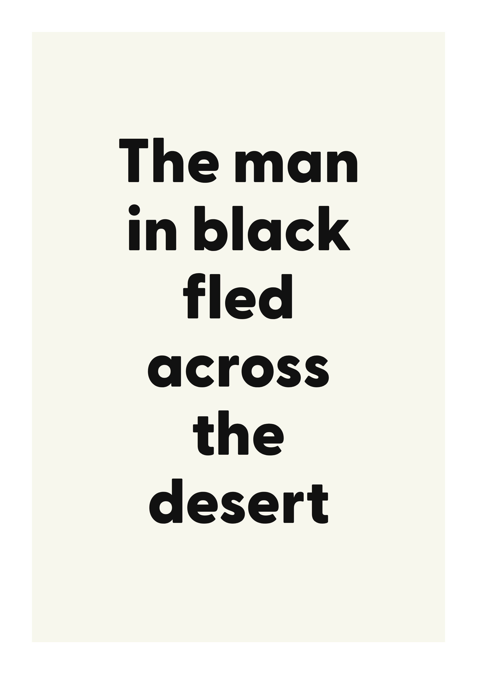 The man in black fled across the desert