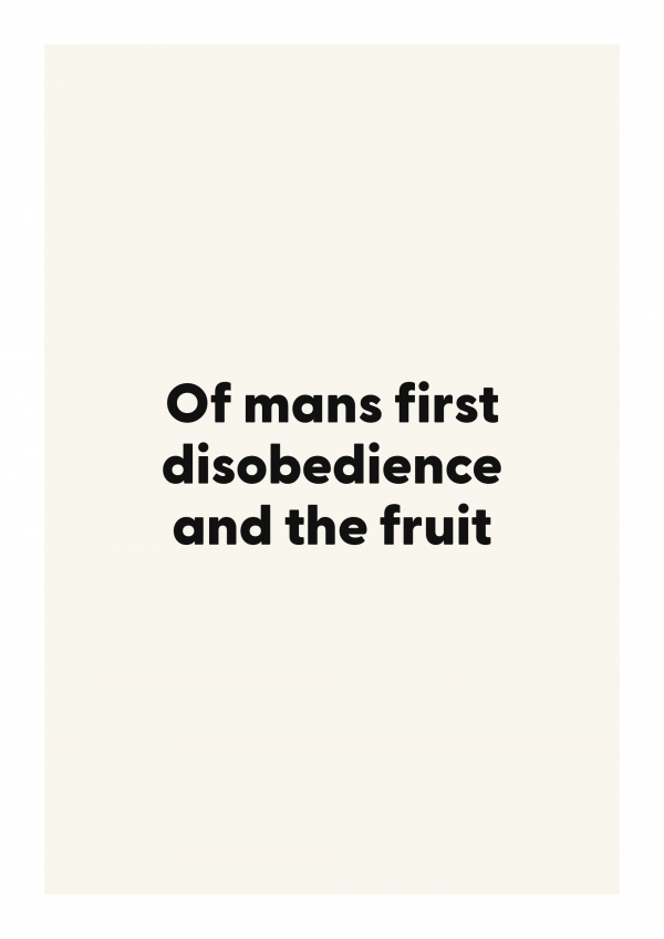 Of mans first disobedience and the fruit