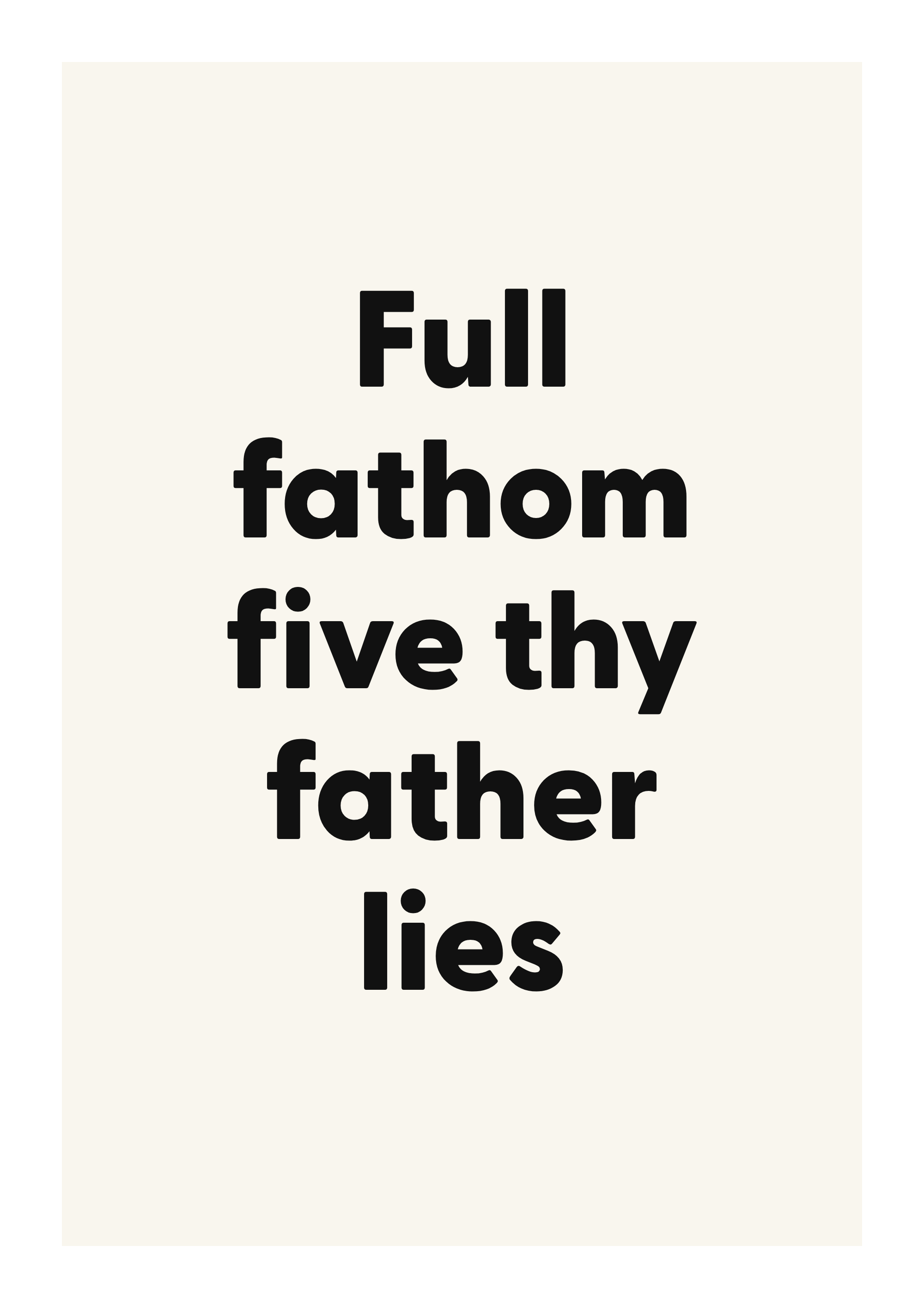 Full fathom five thy father lies