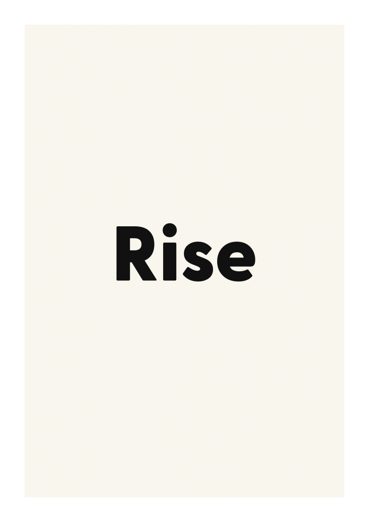 Rise minimalist quote poster with clean typography on ivory background