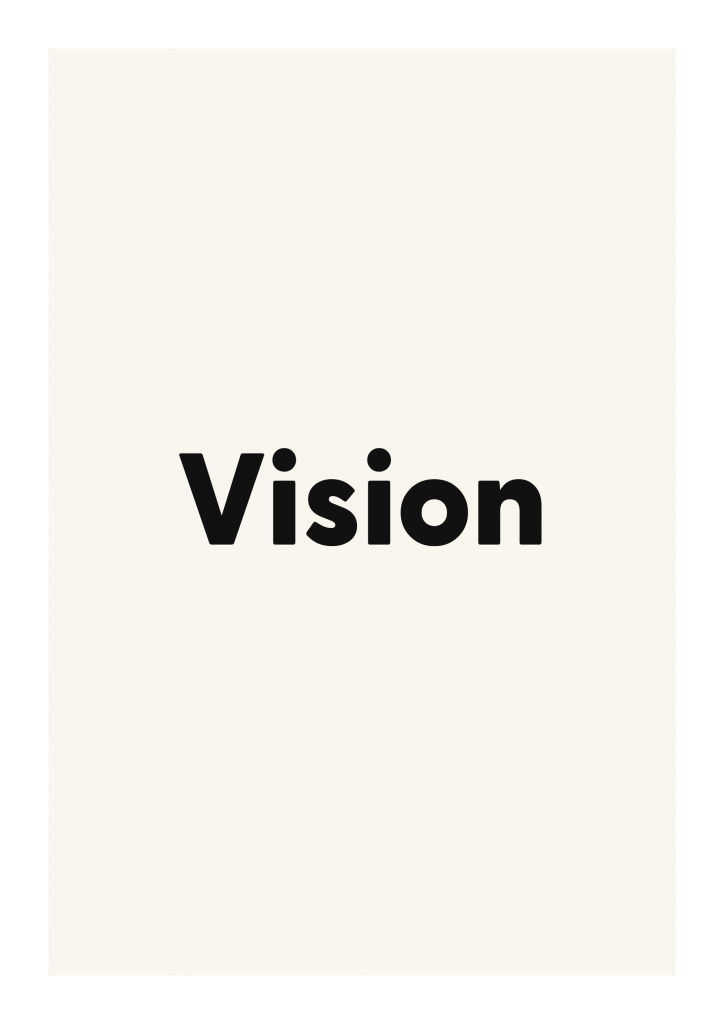 Vision minimalist quote poster with clean typography on ivory background