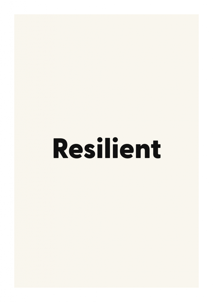 Resilient minimalist quote poster with clean typography on ivory background