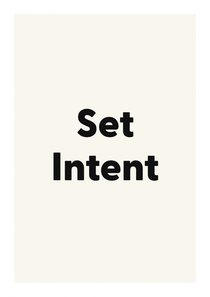 Set Intent minimalist quote poster with clean typography on ivory background