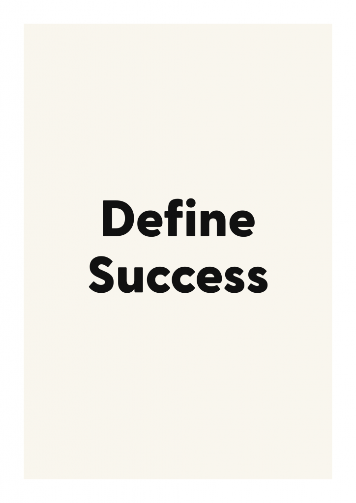 Define Success minimalist quote poster with clean typography on ivory background