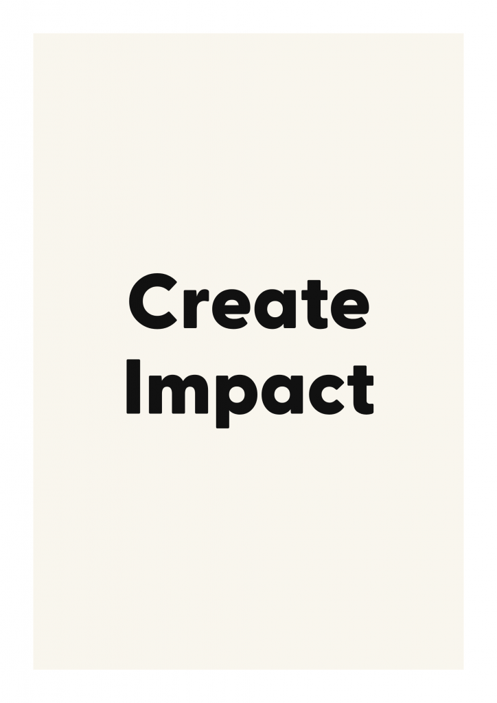 Create Impact minimalist quote poster with clean typography on ivory background