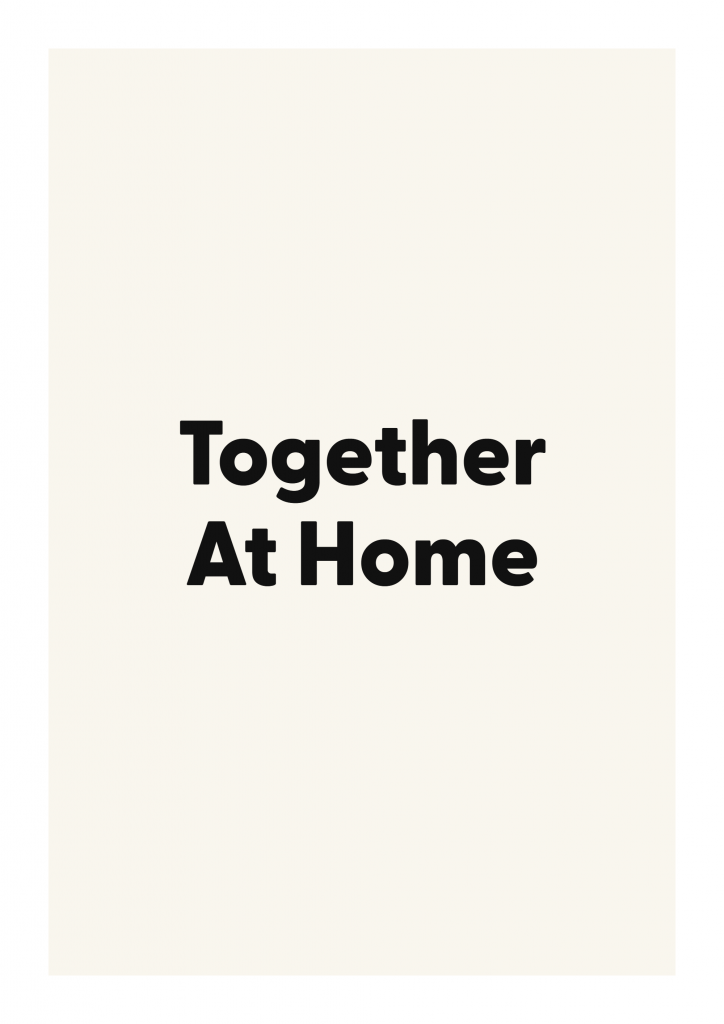 Together At Home romantic love quote poster with minimalist typography on ivory background