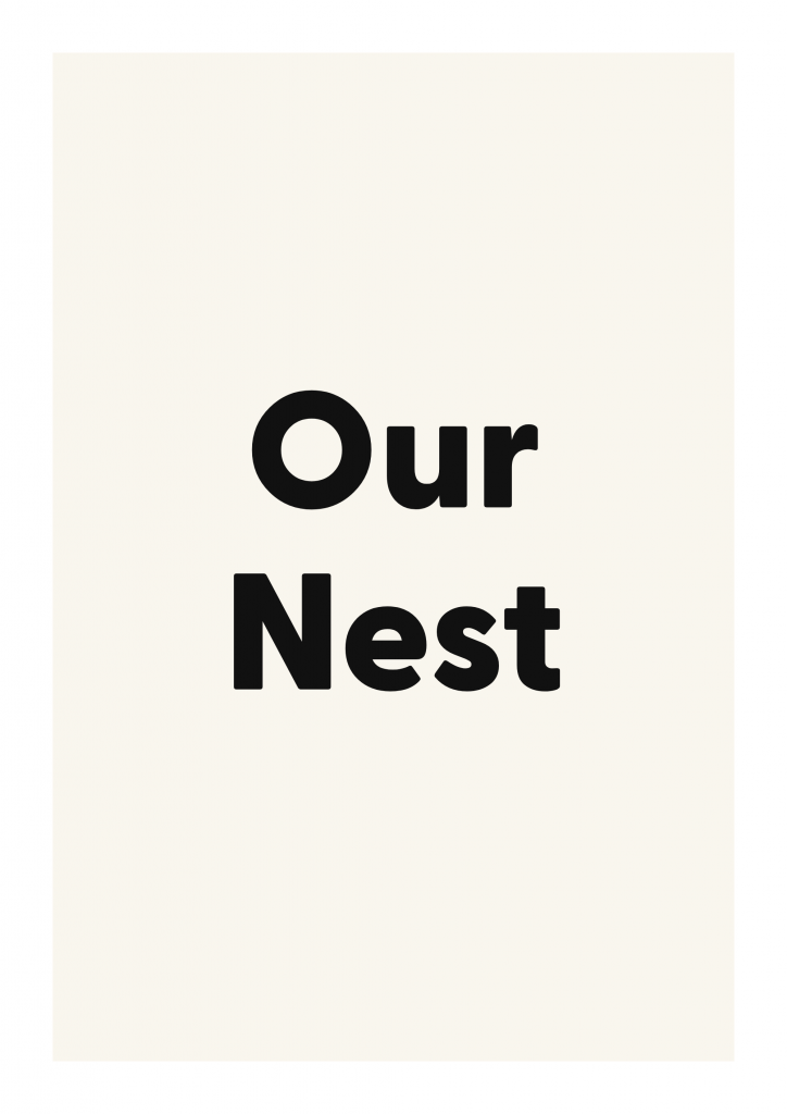 Our Nest family and home quote poster with warm typography on ivory background