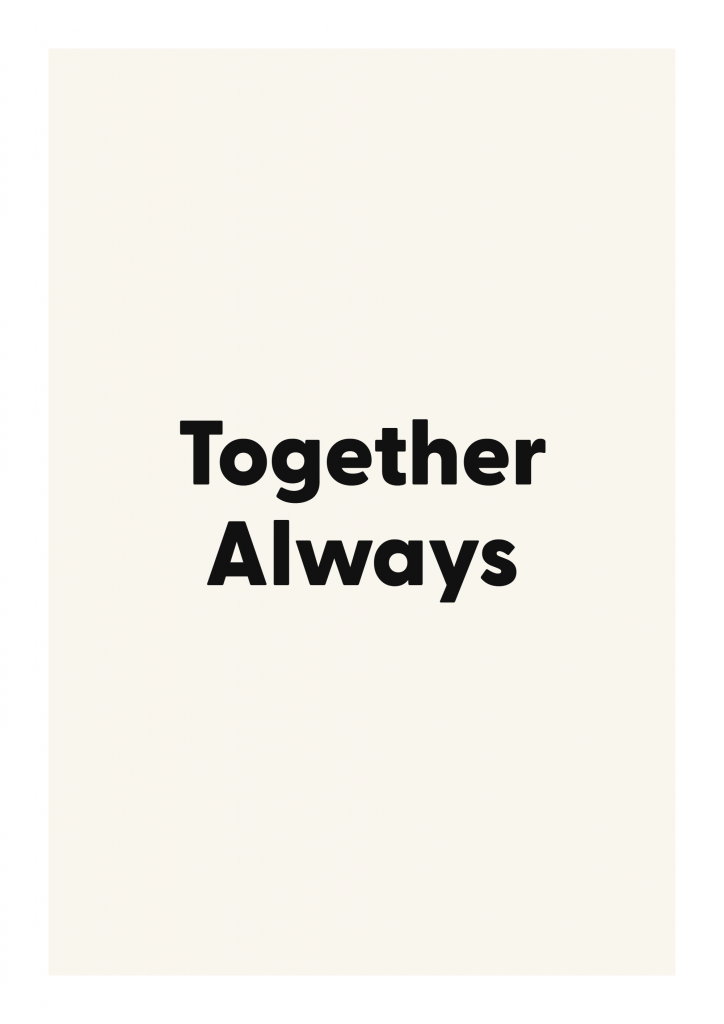 Together Always romantic love quote poster with minimalist typography on ivory background