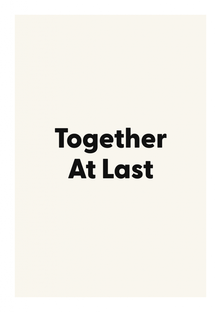 Together At Last romantic love quote poster with minimalist typography on ivory background