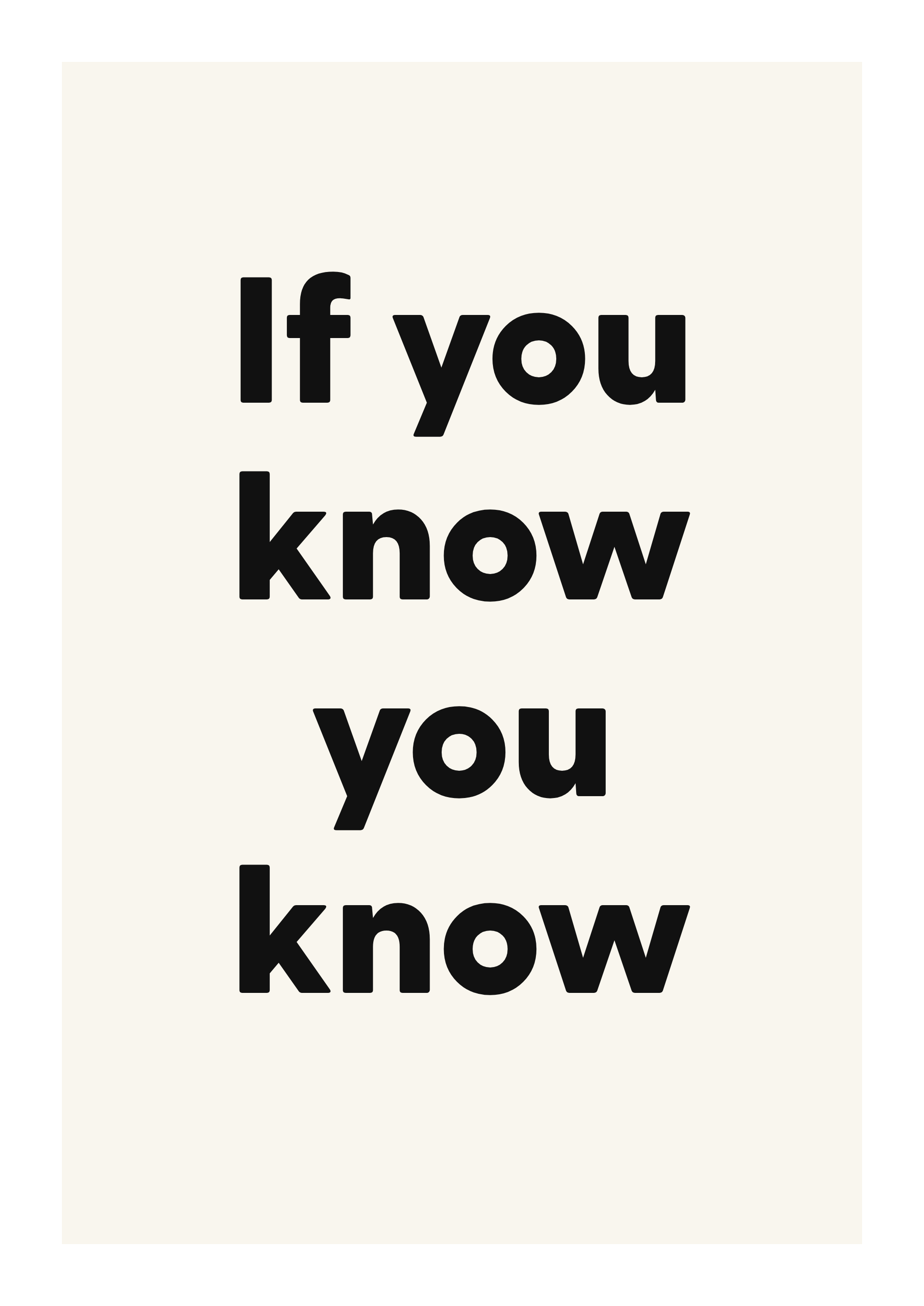 If you know you know