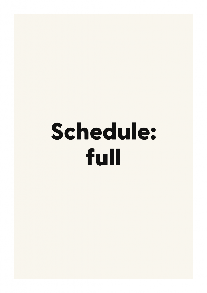 Schedule: full bold and playful quote poster with expressive typography on ivory background