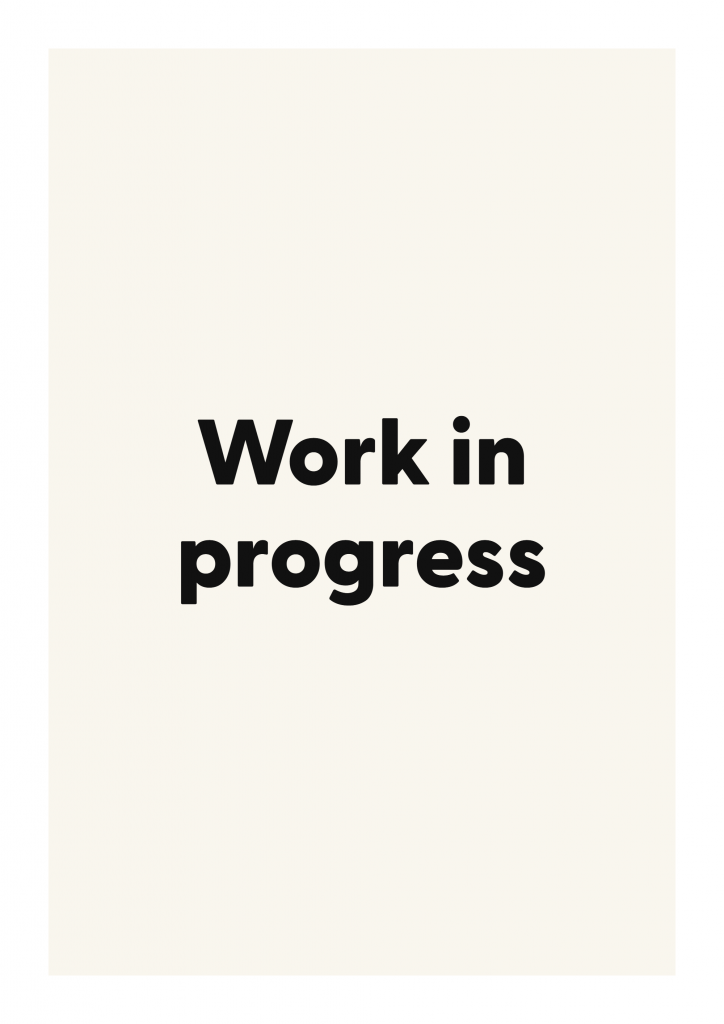 Work in progress bold and playful quote poster with expressive typography on ivory background