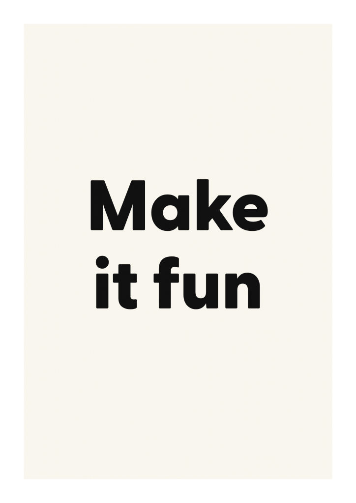 Make it fun bold and playful quote poster with expressive typography on ivory background