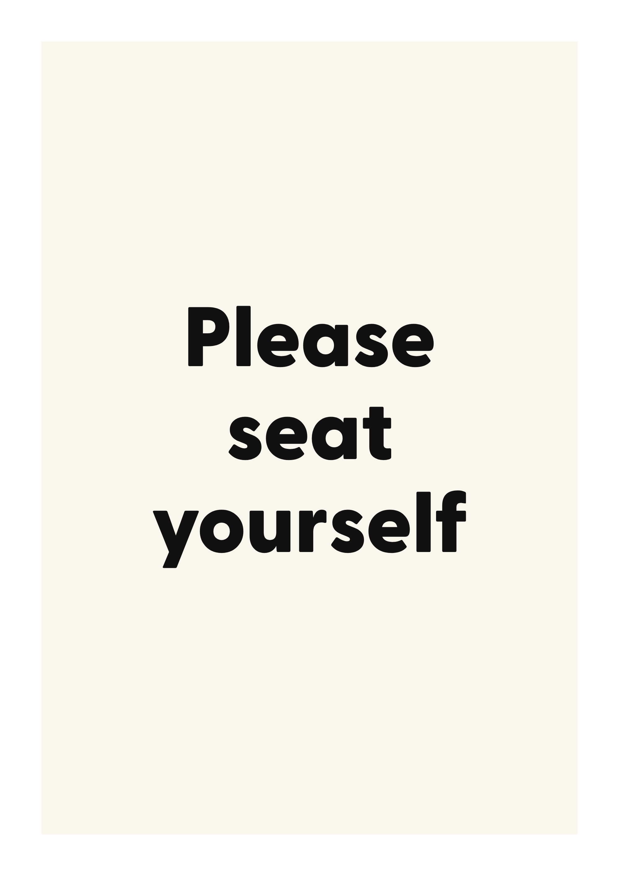 Please seat yourself