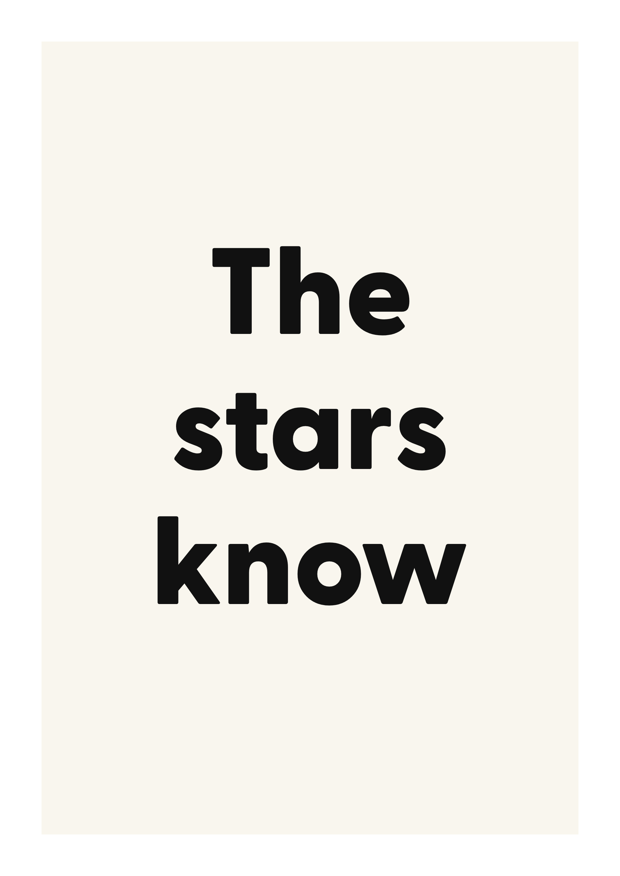 The stars know